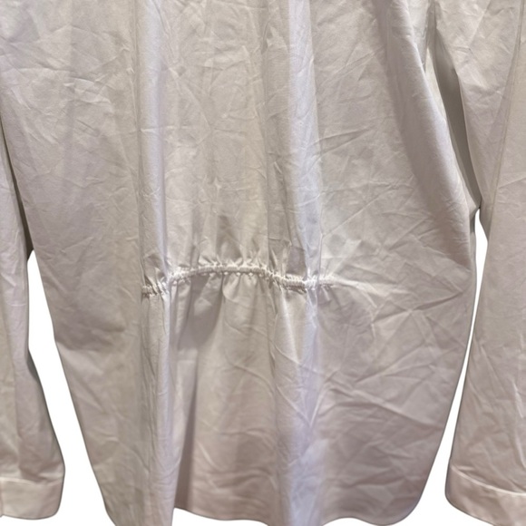 J Jill womens white long-sleeve shirt cinched front Size LT business casual - Picture 6 of 10